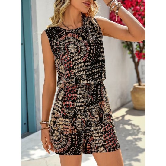 Kadın Kolsuz Bisiklet Yaka Kısa Desenli Süprem Tulum, 32128 Kadın Kolsuz Bisiklet Yaka Kısa Desenli Süprem Tulum, 32128