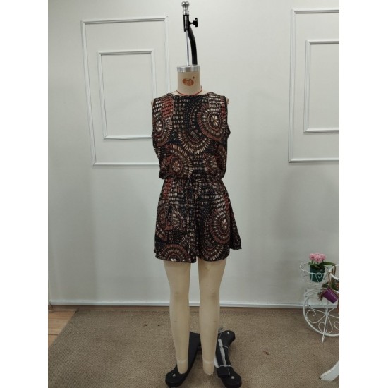 Kadın Kolsuz Bisiklet Yaka Kısa Desenli Süprem Tulum, 32128 Kadın Kolsuz Bisiklet Yaka Kısa Desenli Süprem Tulum, 32128