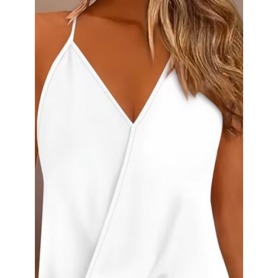 Kadın Ip Askılı V Kruvaze Yakalı Sandy Bluz , 32126