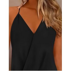 Kadın Ip Askılı V Kruvaze Yakalı Sandy Bluz , 32124 Kadın Ip Askılı V Kruvaze Yakalı Sandy Bluz , 32124