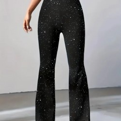 Kadın Yüksek Bel Taşlı Dalgıç Tayt , 32135