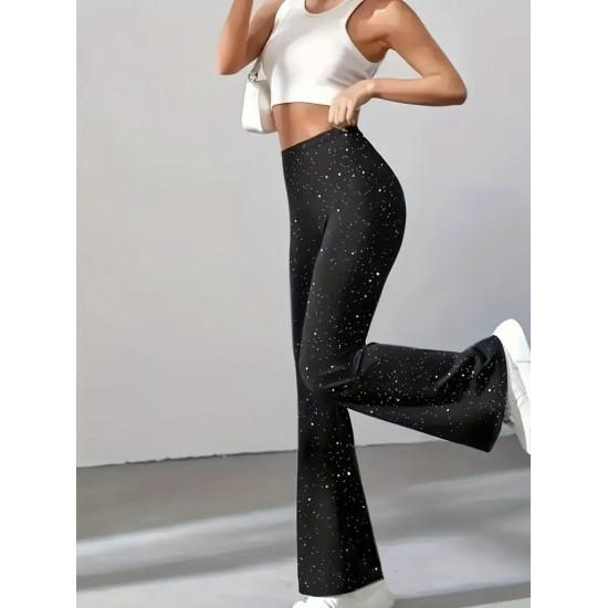 Kadın Yüksek Bel Taşlı Dalgıç Tayt , 32135