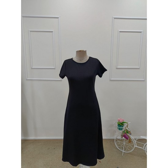 Kadın Kısa Kollu Balıkçı Yaka Derin Yırtmaç Detay Viskon Elbise , 32148