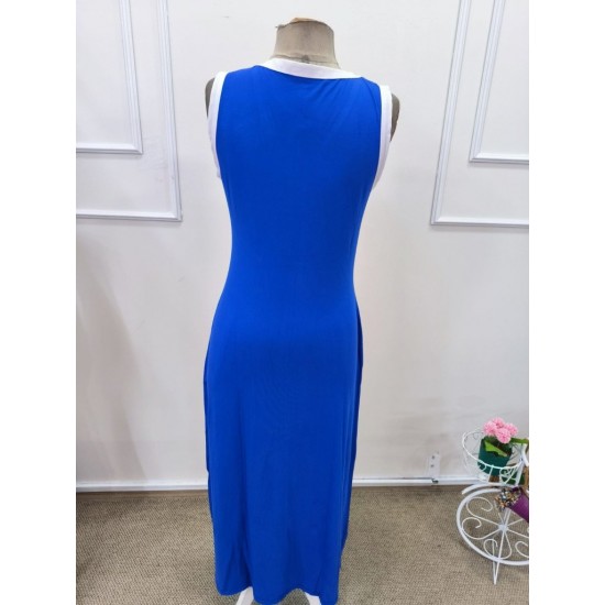 Kadın Askılı Derin V Yakalı Yırtmaç Detaylı Uzun Viskon Elbise , 32156