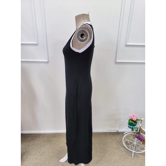 Kadın Askılı Derin V Yakalı Yırtmaç Detaylı Uzun Viskon Elbise , 32154