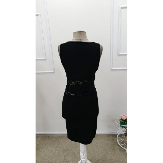 Kadın Askılı Bisiklet Yakalı Belden Dantel Detaylı Kısa Dalgıç Elbise, 32162