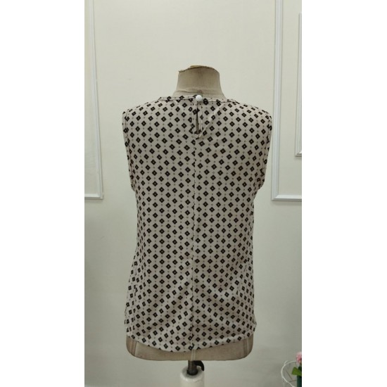 Kadın Askılı Yuvarlak Yakalı Desenli Süprem Bluz, 32177