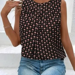 Kadın Askılı Yuvarlak Yakalı Desenli Süprem Bluz, 32175 Kadın Askılı Yuvarlak Yakalı Desenli Süprem Bluz, 32175