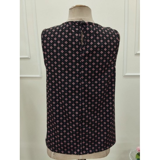 Kadın Askılı Yuvarlak Yakalı Desenli Süprem Bluz, 32175