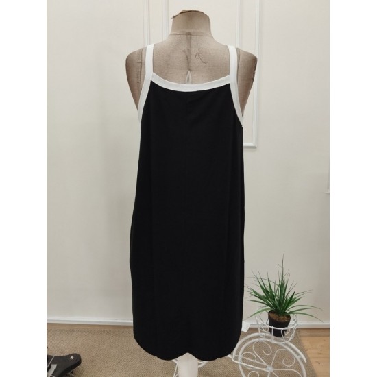 Kadın Ip Askılı Yuvarlak Yakalı Viskon Elbise , 32198