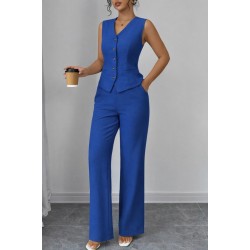 Kadın Askılı önden Düğmeli Bluz Ve Pantolon Keten Ikili Takım, 32195 Kadın Askılı önden Düğmeli Bluz Ve Pantolon Keten Ikili Takım, 32195