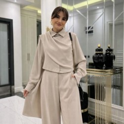 Kadın Uzun Kollu şal Detaylı Bluz Ve Pantolon Ikili Takım , 32192