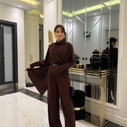 Kadın Uzun Kollu şal Detaylı Bluz Ve Pantolon Ikili Takım , 32191 Kadın Uzun Kollu şal Detaylı Bluz Ve Pantolon Ikili Takım , 32191