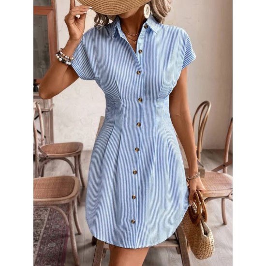 Kadın Kısa Kollu Yakalı önden Düğmeli Kısa Trikoton Elbşse, 32212 Kadın Kısa Kollu Yakalı önden Düğmeli Kısa Trikoton Elbşse, 32212