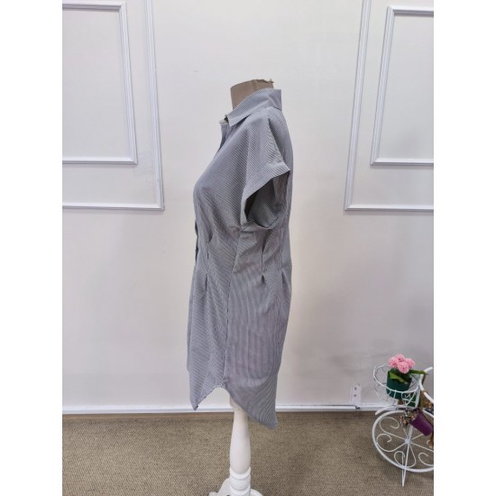 Kadın Kısa Kollu Yakalı önden Düğmeli Kısa Trikoton Elbşse, 32210