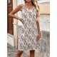 Kadın Askılı V Yakalı Desenli Kısa Süprem Elbise  Kadın Askılı V Yakalı Desenli Kısa Süprem Elbise, 32216