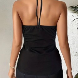 Kadın Askılı Kuş Gözü Ve Dekolte Detay Boyundan Bağlamalı Viskon Bluz , 32237 Kadın Askılı Kuş Gözü Ve Dekolte Detay Boyundan Bağlamalı Viskon Bluz , 32237