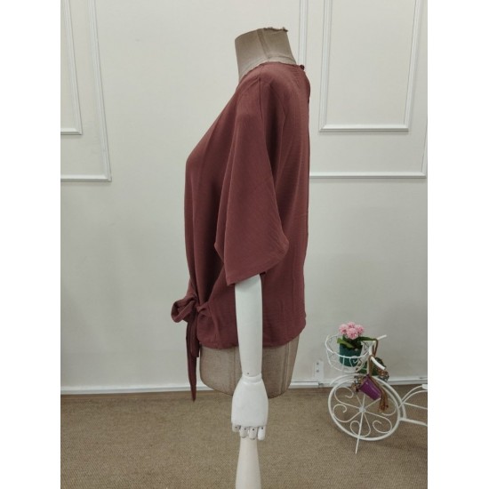 Kadın Kısa Kollu Bisiklet Yaka Yandan Bağcıklı Aerobin Bluz , 32236 Kadın Kısa Kollu Bisiklet Yaka Yandan Bağcıklı Aerobin Bluz , 32236