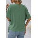 Kadın Kısa Kollu Bisiklet Yaka Yandan Bağcıklı Aerobin Bluz , 32235