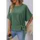 Kadın Kısa Kollu Bisiklet Yaka Yandan Bağcıklı Aerobin Bluz , 32235