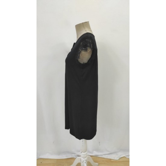 Kadın Kısa Dantel Kollu önden Düğmeli Viskon Elbise , 32231