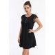 Kadın Kısa Dantel Kollu önden Düğmeli Viskon Elbise , 32231