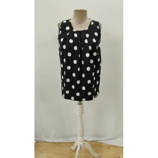 Kadın Askılı Yakası Büzgülü Puantiyeli Atlas Bluz, 32225