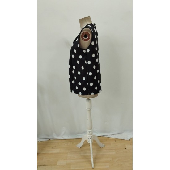 Kadın Askılı Yakası Büzgülü Puantiyeli Atlas Bluz, 32225