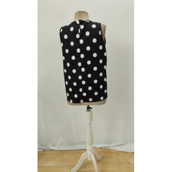 Kadın Askılı Yakası Büzgülü Puantiyeli Atlas Bluz, 32225