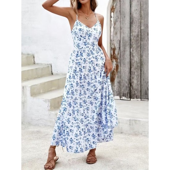 Kadın Askılı V Yakalı Arkadan Bağlamalı Uzun Süprem Elbise , 32222 Kadın Askılı V Yakalı Arkadan Bağlamalı Uzun Süprem Elbise , 32222