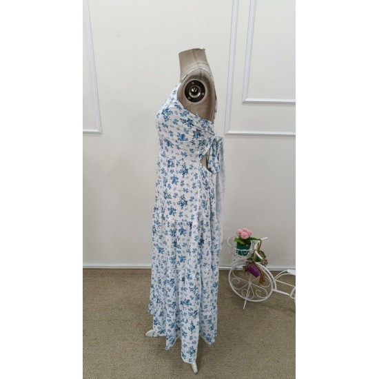 Kadın Askılı V Yakalı Arkadan Bağlamalı Uzun Süprem Elbise , 32222 Kadın Askılı V Yakalı Arkadan Bağlamalı Uzun Süprem Elbise , 32222