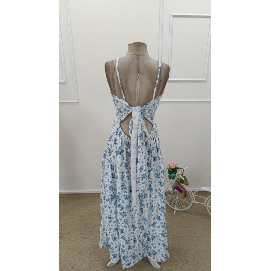 Kadın Askılı V Yakalı Arkadan Bağlamalı Uzun Süprem Elbise , 32222 Kadın Askılı V Yakalı Arkadan Bağlamalı Uzun Süprem Elbise , 32222