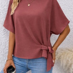Kadın Kısa Kollu Bisiklet Yaka Yandan Bağcıklı Aerobin Bluz , 32245 Kadın Kısa Kollu Bisiklet Yaka Yandan Bağcıklı Aerobin Bluz , 32245