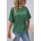 Kadın Kısa Kollu Bisiklet Yaka Yandan Bağcıklı Aerobin Bluz , 32244