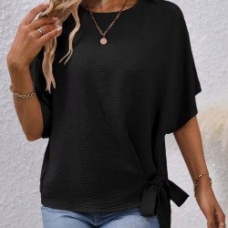 Kadın Kısa Kollu Bisiklet Yaka Yandan Bağcıklı Aerobin Bluz , 32243 Kadın Kısa Kollu Bisiklet Yaka Yandan Bağcıklı Aerobin Bluz , 32243