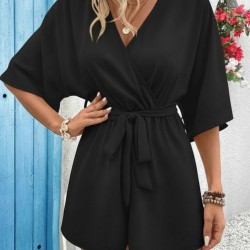 Kadın Kısa Kollu Kruvaze Yaka Belden Kuşaklı Kısa Aerobin Tulum , 32247 Kadın Kısa Kollu Kruvaze Yaka Belden Kuşaklı Kısa Aerobin Tulum , 32247