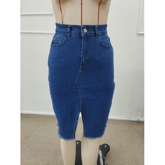 Kadın Yüksek Bel önden Yırtmaçlı Kısa Kot Etek, 32263 Kadın Yüksek Bel önden Yırtmaçlı Kısa Kot Etek, 32263