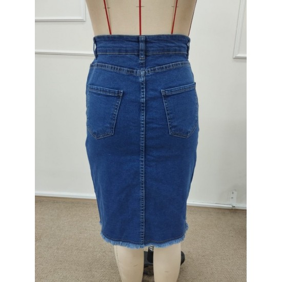 Kadın Yüksek Bel önden Yırtmaçlı Kısa Kot Etek, 32263 Kadın Yüksek Bel önden Yırtmaçlı Kısa Kot Etek, 32263