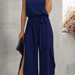 Kadın Ip Askılı V Yakalı Belden Kuşaklı Yandan Yırtmaçlı Uzun Aerobin Tulum , 32272 Kadın Ip Askılı V Yakalı Belden Kuşaklı Yandan Yırtmaçlı Uzun Aerobin Tulum , 32272