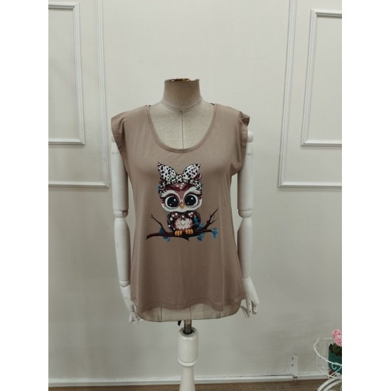 Kadın Kısa Kollu V Yakalı Desenli Viskon Bluz, 32290 Kadın Kısa Kollu V Yakalı Desenli Viskon Bluz, 32290