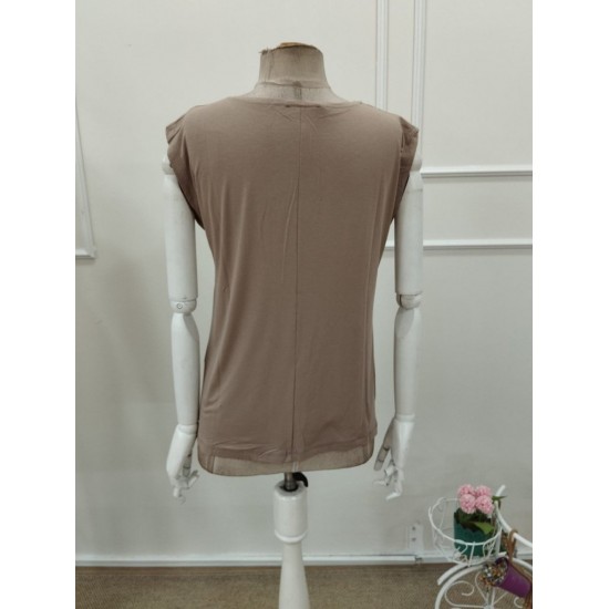 Kadın Kısa Kollu V Yakalı Desenli Viskon Bluz, 32290 Kadın Kısa Kollu V Yakalı Desenli Viskon Bluz, 32290