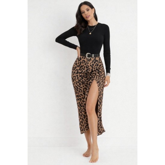 Kadın Uzun Kollu Bisiklet Yaka Ithal Krep Bluz Alt Desenli Modal Midi Elbise, 32287