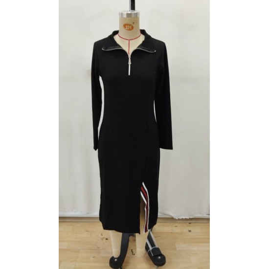 Kadın Uzun Kollu Balıkçı Yaka önden Fermuarlı Yırtmaçlı Midi Viskon Iki Iplik Elbise , 32281 Kadın Uzun Kollu Balıkçı Yaka önden Fermuarlı Yırtmaçlı Midi Viskon Iki Iplik Elbise , 32281