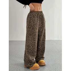 Kadın Yüksek Bel Lastikli Bağcıklı Geniş Kesim Iki Iplik Pantolon, 32208