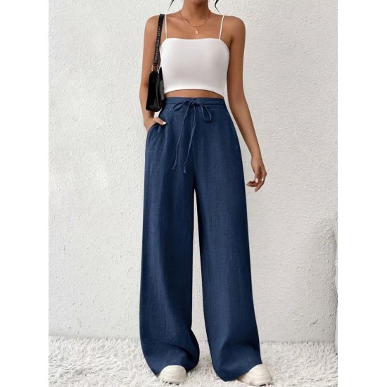 Kadın Yüksek Bel önden Bağlamalı Geniş Kesim Detaylı Uzun Pantolon , 32302 Kadın Yüksek Bel önden Bağlamalı Geniş Kesim Detaylı Uzun Pantolon , 32302