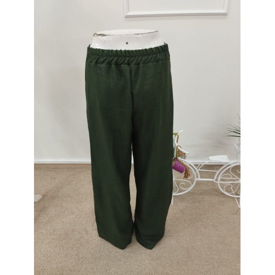 Kadın Yüksek Bel önden Bağlamalı Geniş Kesim Detaylı Uzun Pantolon , 32301