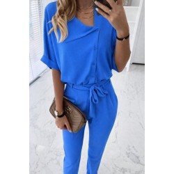 Kadın Kısa Kollu Yakalı önden Düğmeli Bürümcük Bluz Ve Pantolon Ikili Takım , 32307 Kadın Kısa Kollu Yakalı önden Düğmeli Bürümcük Bluz Ve Pantolon Ikili Takım , 32307