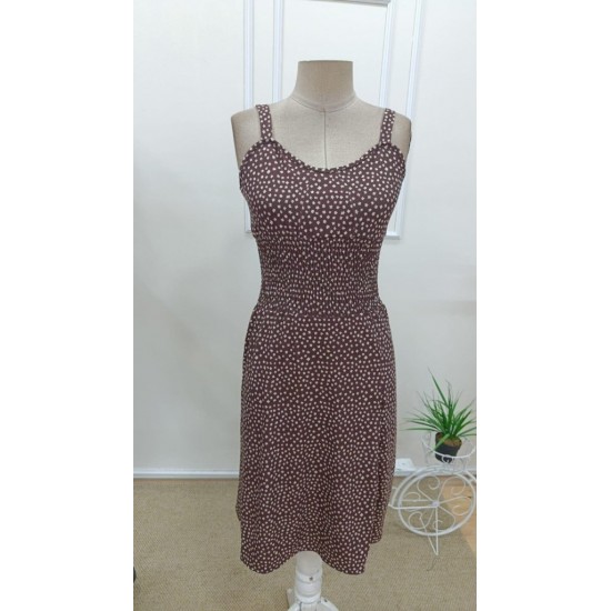 Kadın Ip Askılı Beli Lastikli Yırtmaçlı Midi Elbise, 32313 Kadın Ip Askılı Beli Lastikli Yırtmaçlı Midi Elbise, 32313