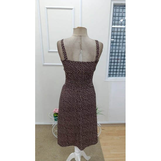 Kadın Ip Askılı Beli Lastikli Yırtmaçlı Midi Elbise, 32313 Kadın Ip Askılı Beli Lastikli Yırtmaçlı Midi Elbise, 32313