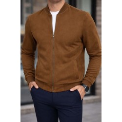 Erkek Uzun Kollu önden Fermuarlı Süet Ceket, 32312